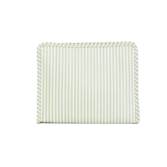 Large Zip Pouch - Sage Stripe (Personalization Included) - J.A. Whitney