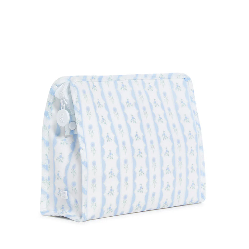 Large Zip Pouch - Ribbon Floral Blue (Personalization Included)