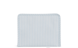 Medium Zip Pouch - Light Blue Stripe (Personalization Included) - J.A. Whitney