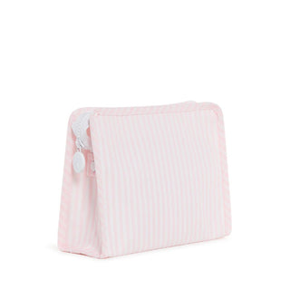 Medium Zip Pouch - Pink Stripe (Personalization Included) - J.A. Whitney