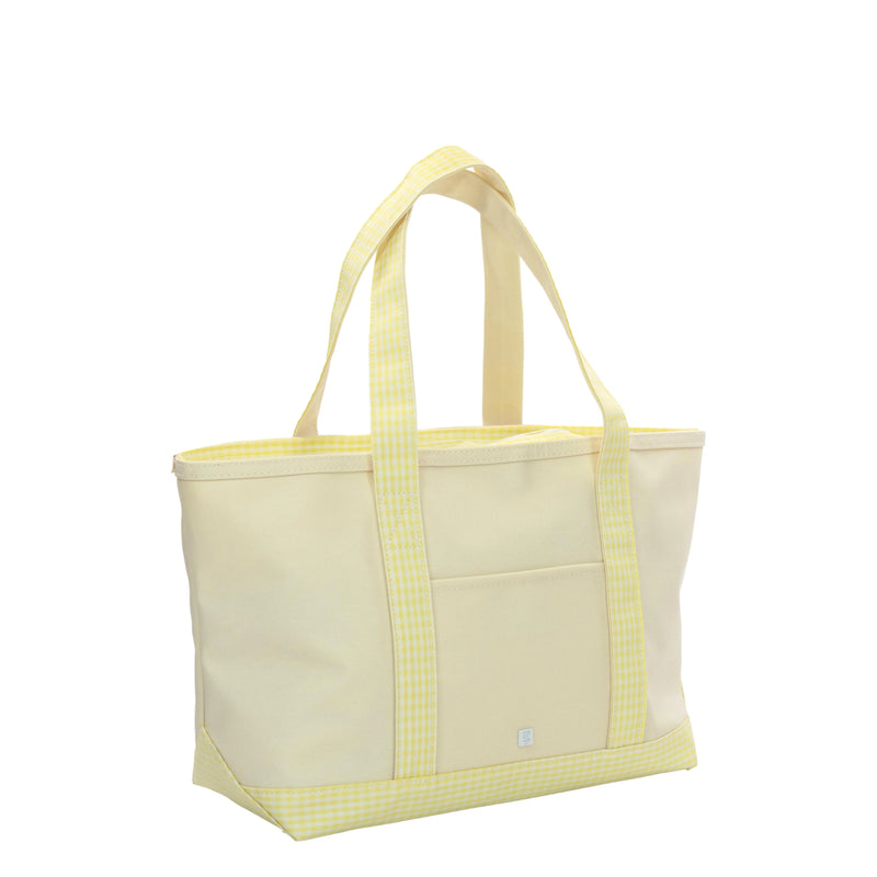 Medium Tote - Buttercup Gingham Trim (Personalization Included)
