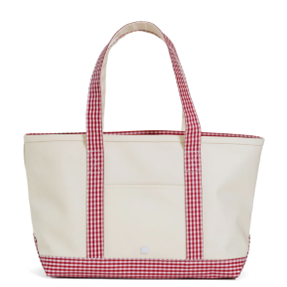 Medium Tote - Red Gingham Trim (Personalization Included)