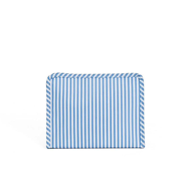 Medium Zip Pouch - Chambray Stripe (Personalization Included)