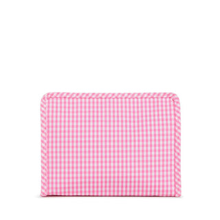 Medium Zip Pouch - Pink Gingham (Personalization Included) - J.A. Whitney