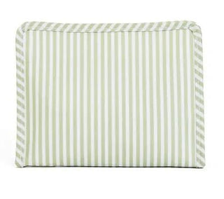 Medium Zip Pouch - Sage Stripe (Personalization Included) - J.A. Whitney