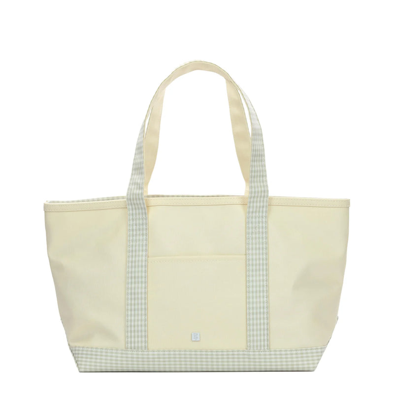 Medium Tote - Grey Gingham Trim (Personalization Included)