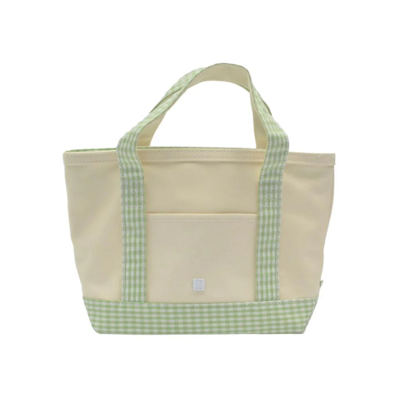Mini Tote - Leaf Gingham Trim (Personalization Included)