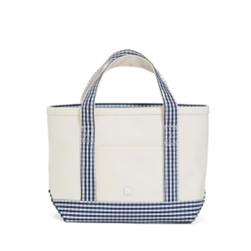 Mini Tote - Navy Gingham Trim (Personalization Included)