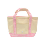 Mini Tote - Pink Gingham Trim (Personalization Included)