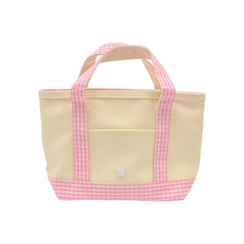 Mini Tote - Pink Gingham Trim (Personalization Included)