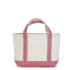 Mini Tote - Red Gingham Trim (Personalization Included)