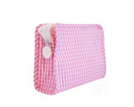 Small Zip Pouch - Pink Gingham (Personalization Included)