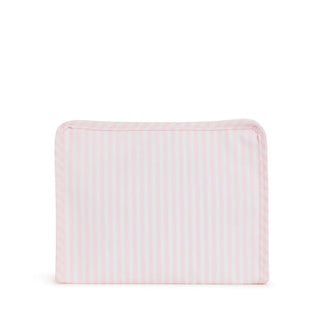 Medium Zip Pouch - Pink Stripe (Personalization Included) - J.A. Whitney