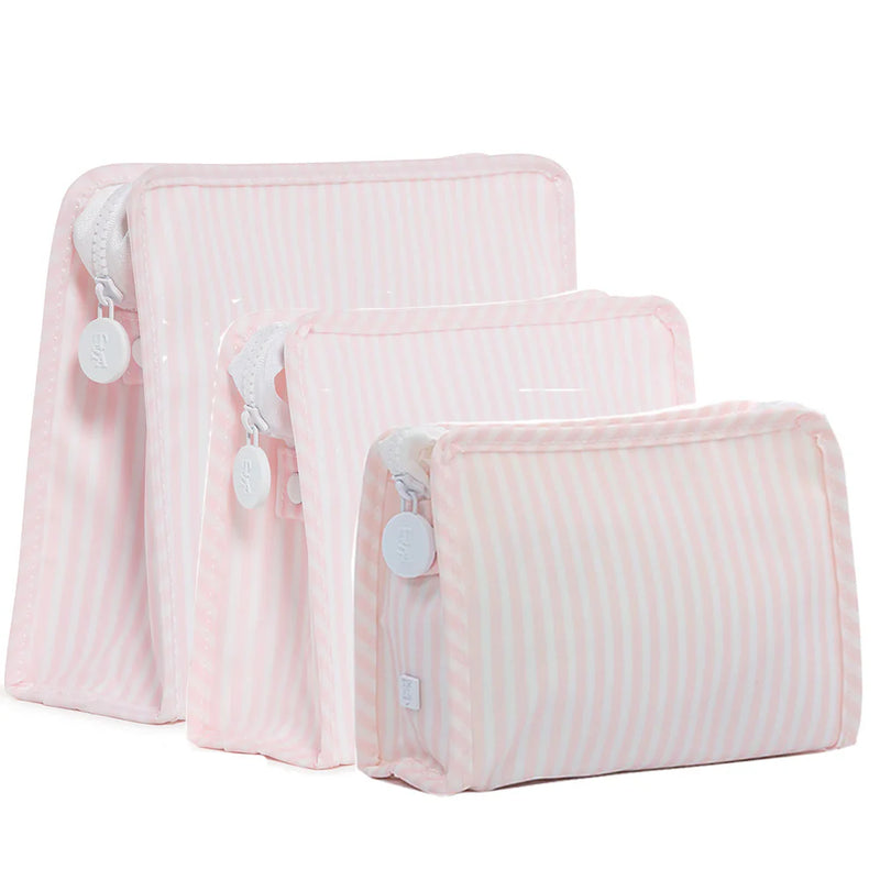 Small Zip Pouch - Pink Stripe (Personalization Included)