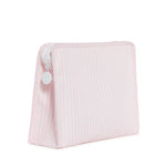 Large Zip Pouch - Pink Stripe (Personalization Included)