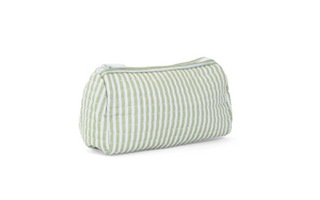 Quilted Pochette Bag - Sage Stripe (Personalization Included)