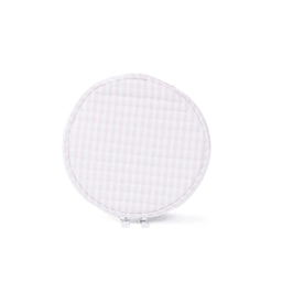 Pink stripe quilted jewel round — open view by TRVL