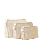 Small Zip Pouch - Sand Stripe (Personalization Included)