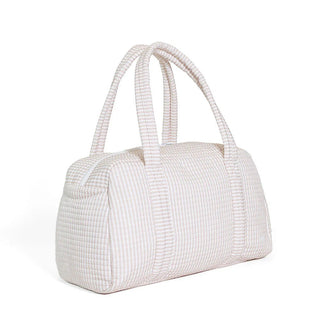 Quilted Duffel - Sand Stripe (Personalization Included) - J.A. Whitney