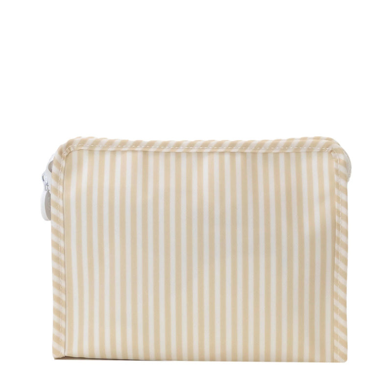 Large Zip Pouch - Sand Stripe (Personalization Included)