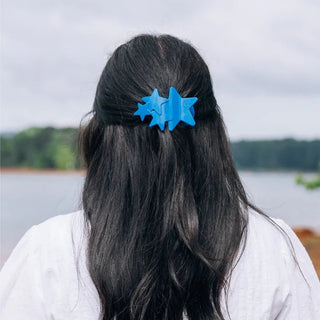 Blue Shooting Star Medium Flat Hair Clip - J.A. Whitney