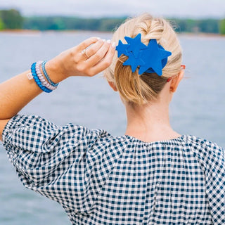 Blue Shooting Star Large Flat Hair Clip - J.A. Whitney