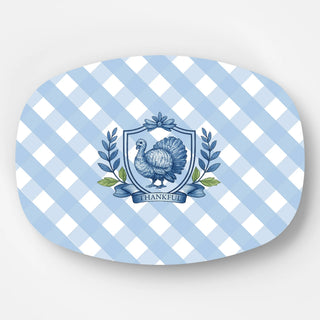 Turkey Crest Gingham Serving Platter - J.A. Whitney