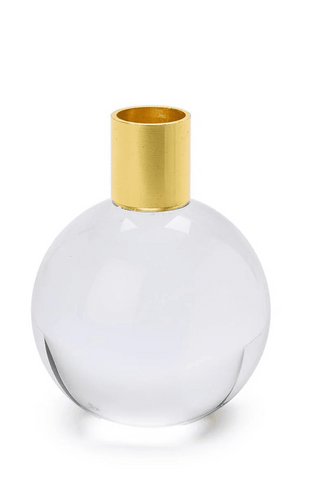 Clear Sphere Taper Candleholder - J.A. Whitney