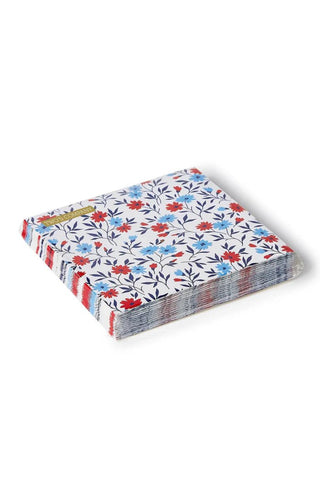 Red White & Bloom Cocktail Napkins - J.A. Whitney