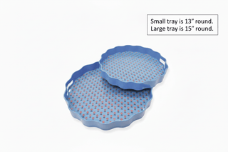 Red White & Bloom Scalloped Tray - J.A. Whitney