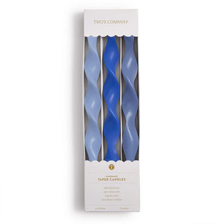 Twist Taper Candles - Blue Hue - J.A. Whitney