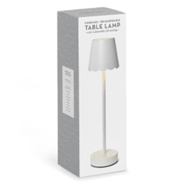White Scalloped Edge Cordless Lamp - J.A. Whitney