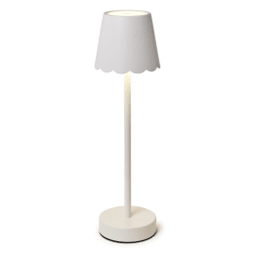 White Scalloped Edge Cordless Lamp - J.A. Whitney