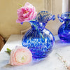 Cobalt Tortoiseshell Small Hibiscus Glass Vase