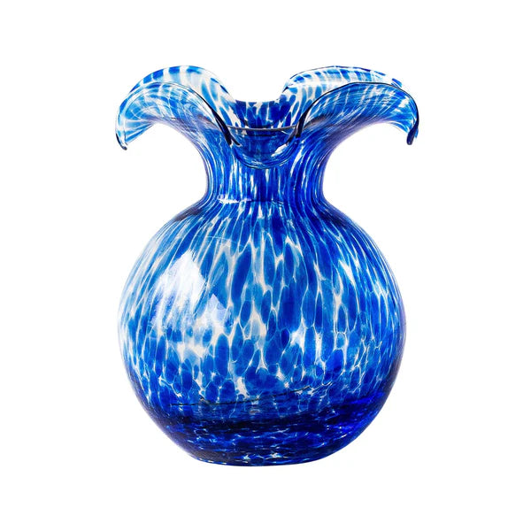 Cobalt Tortoiseshell Small Hibiscus Glass Vase