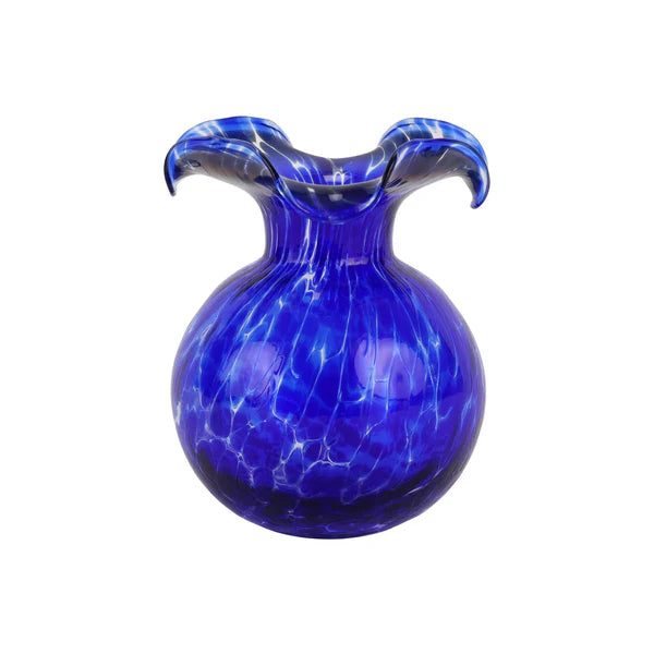 Cobalt Tortoiseshell Bud Hibiscus Glass Vase