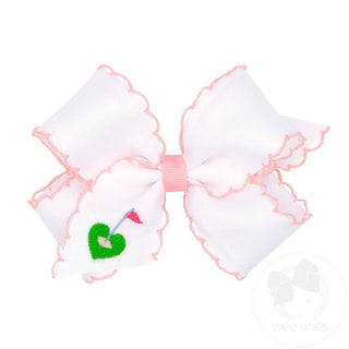 White w/Golf Green Med Bow - J.A. Whitney