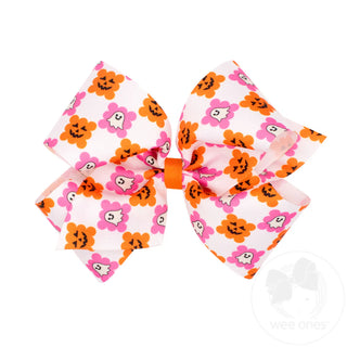 Halloween Check Print King Bow