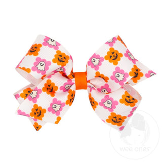 Halloween Check Print Med Bow