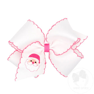King White Santa w/ Pink Edge Bow