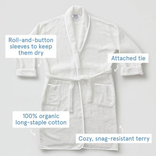 Women's White on White Long Signature Robe - Personalization Included - J.A. Whitney