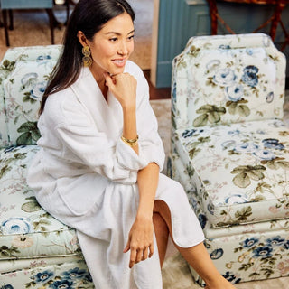 Women's White on White Long Signature Robe - Personalization Included - J.A. Whitney
