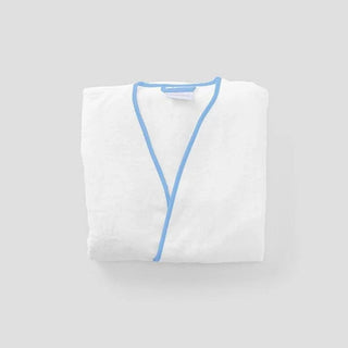 Women's Blue on White Short Signature Robe - Personalization Included - J.A. Whitney