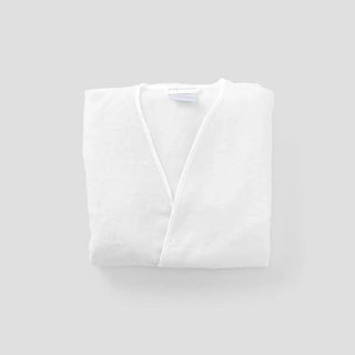 Women's White on White Short Signature Robe - Personalization Included - J.A. Whitney