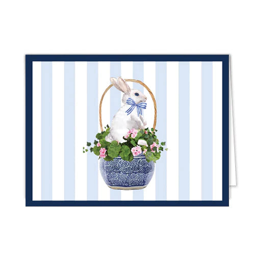 Easter Basket Bunny Folded Notecards