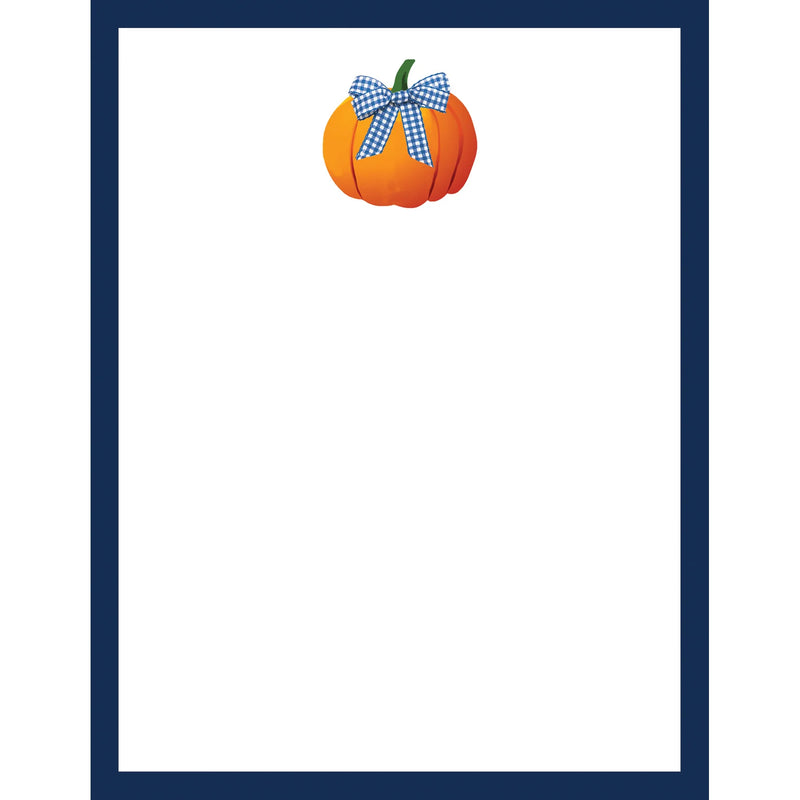 Pumpkin w/ Gingham Bow 4X5 Notepad