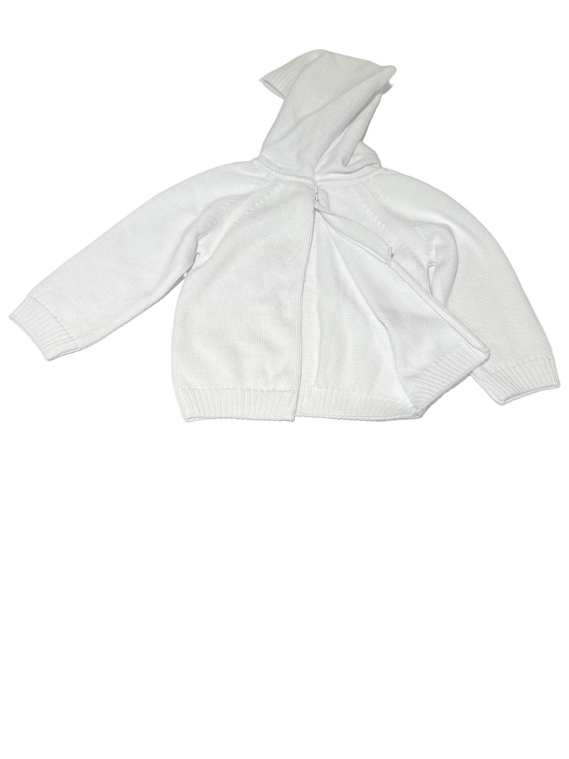 White Zip Back Hoodie w/Raglan Sleeve  - Personalization Included