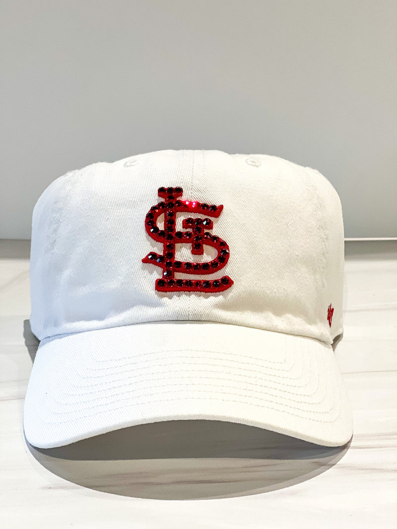 St Louis Cardinals Hat Cap Womens Snap Back Red White Glitter