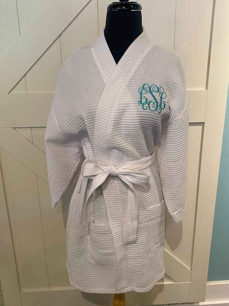 White Waffle Robe - Personalization Included