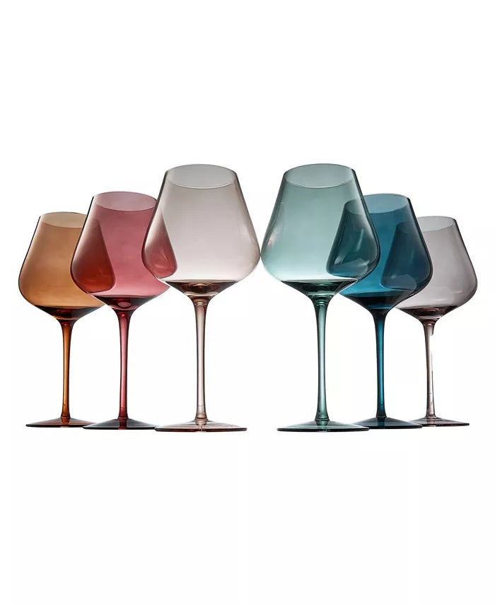 Crystal Wine Glass - Muted Pastel